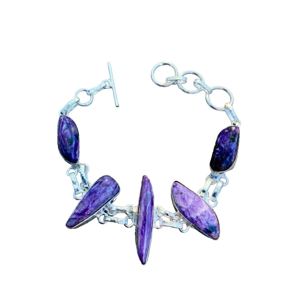 NWT Gorgeous Charoite Sterling Silver Bracelet